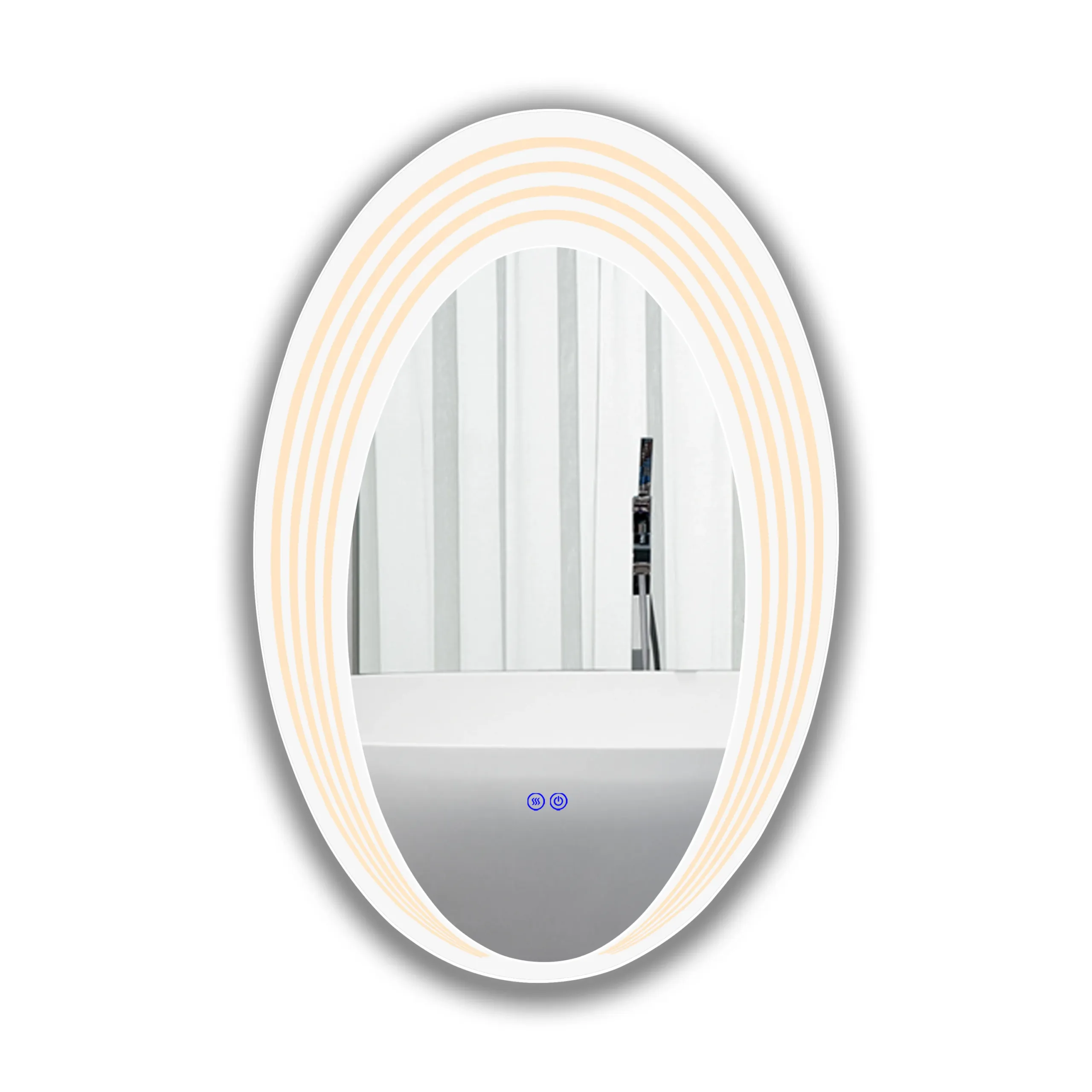 LUMINOSITY Back Lit Oval TouchScreen LED Mirror 3 Color Temperatures 3000K-6000K 36" Height - Image 2
