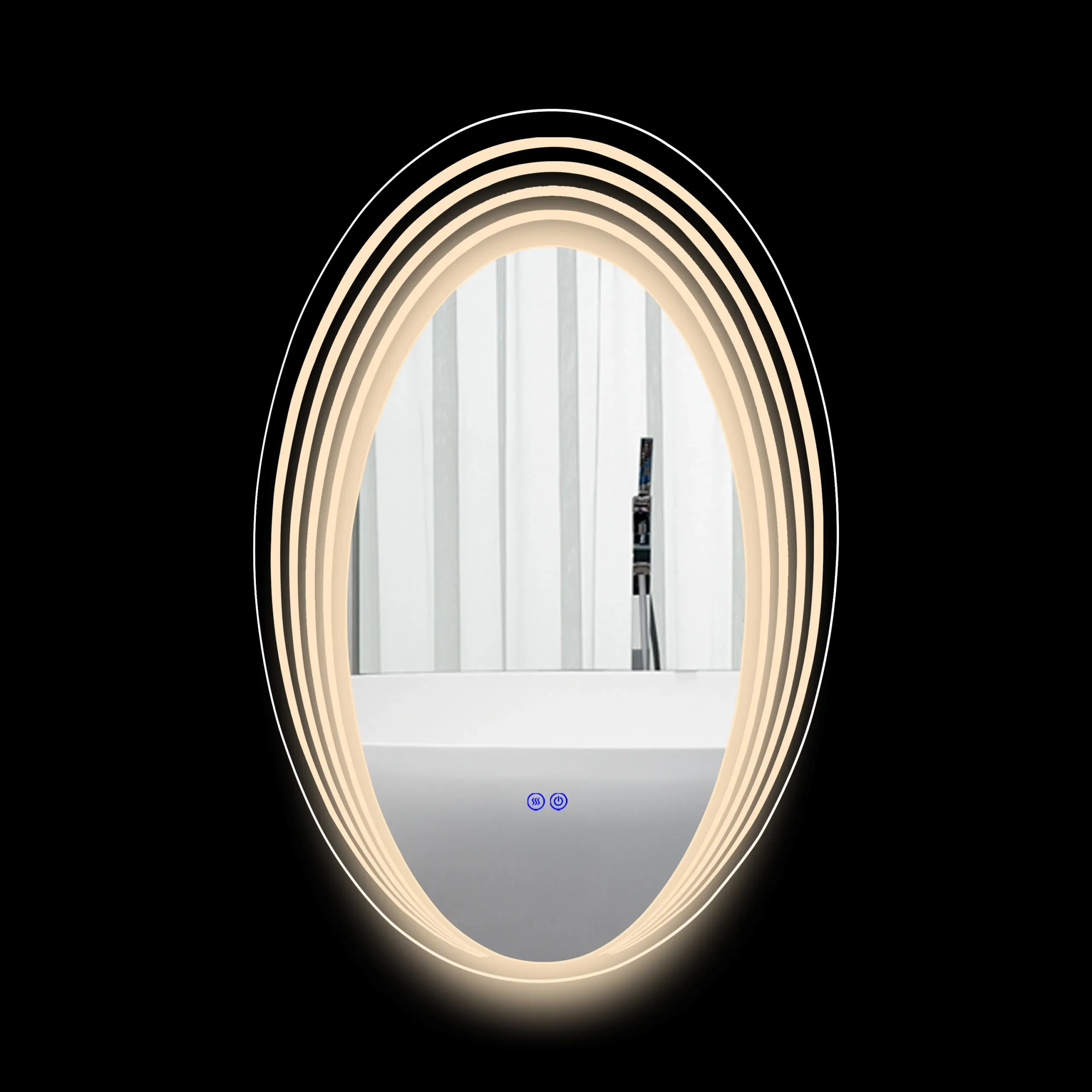LUMINOSITY Back Lit Oval TouchScreen LED Mirror 3 Color Temperatures 3000K-6000K 36" Height - Image 7
