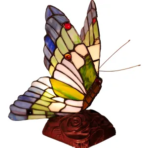 KACY 3 Tiffany-style 1 Light Butterfly Accent Table Lamp 10" Tall