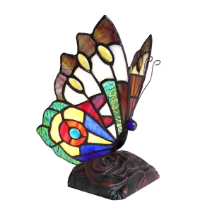 KACY 7 Tiffany-style 1 Light Butterfly Accent Table Lamp 9" Tall