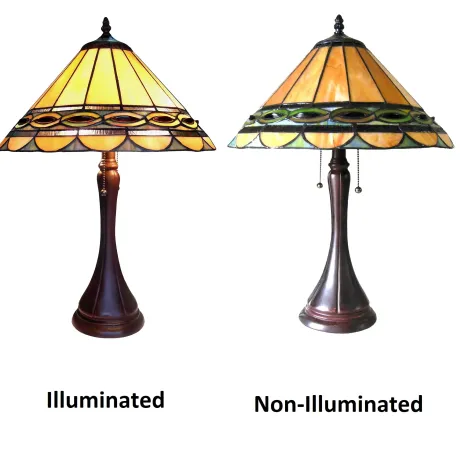 GISELE Tiffany-style 2 Light Baroque Table Lamp 16" Shade