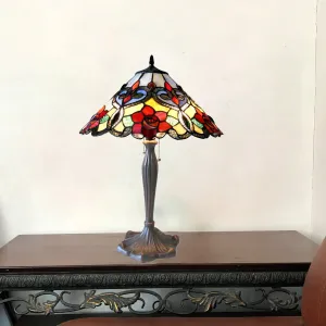 LINDSAY Tiffany-style 2 Light RosesTable Lamp 17" Shade