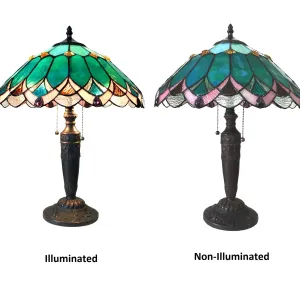 DEMETER Tiffany-style 2 Light Table Lamp 16" Shade