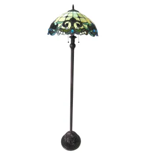 DULCE Tiffany-style 2 Light Victorian Floor Lamp 18" Shade