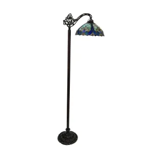 LIAISON Tiffany-style 1 Light Victorian Reading Floor Lamp 13" Shade