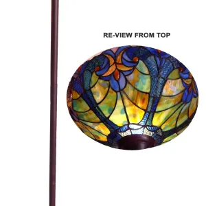 LIAISON Tiffany-style 1 Light Victorian Torchiere Floor Lamp 15" Shade