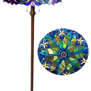 LIAISON Tiffany-style 2 Light Victorian Floor Lamp 18" Shade