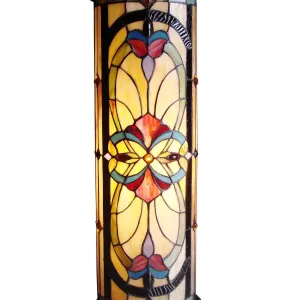 RUBY SPECTACLE Tiffany-glass 2 Light Victorian Pedestal Light Fixture 30" Tall