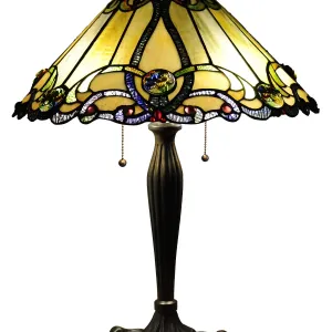 MAJESTIC GRANDEUR Tiffany-style 2 Light Victorian Table Lamp 18" Shade