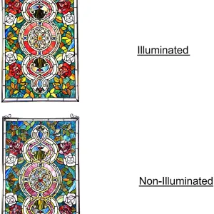 EUREKA SONARATiffany-glass Victorian Window Panel 20x32