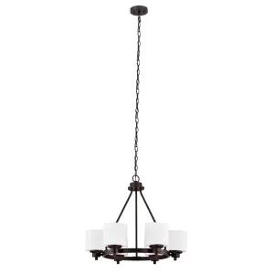 SOLBI Contemporary 6 Light Chrome Large Chandelier Ceiling Fixture 24" Wide