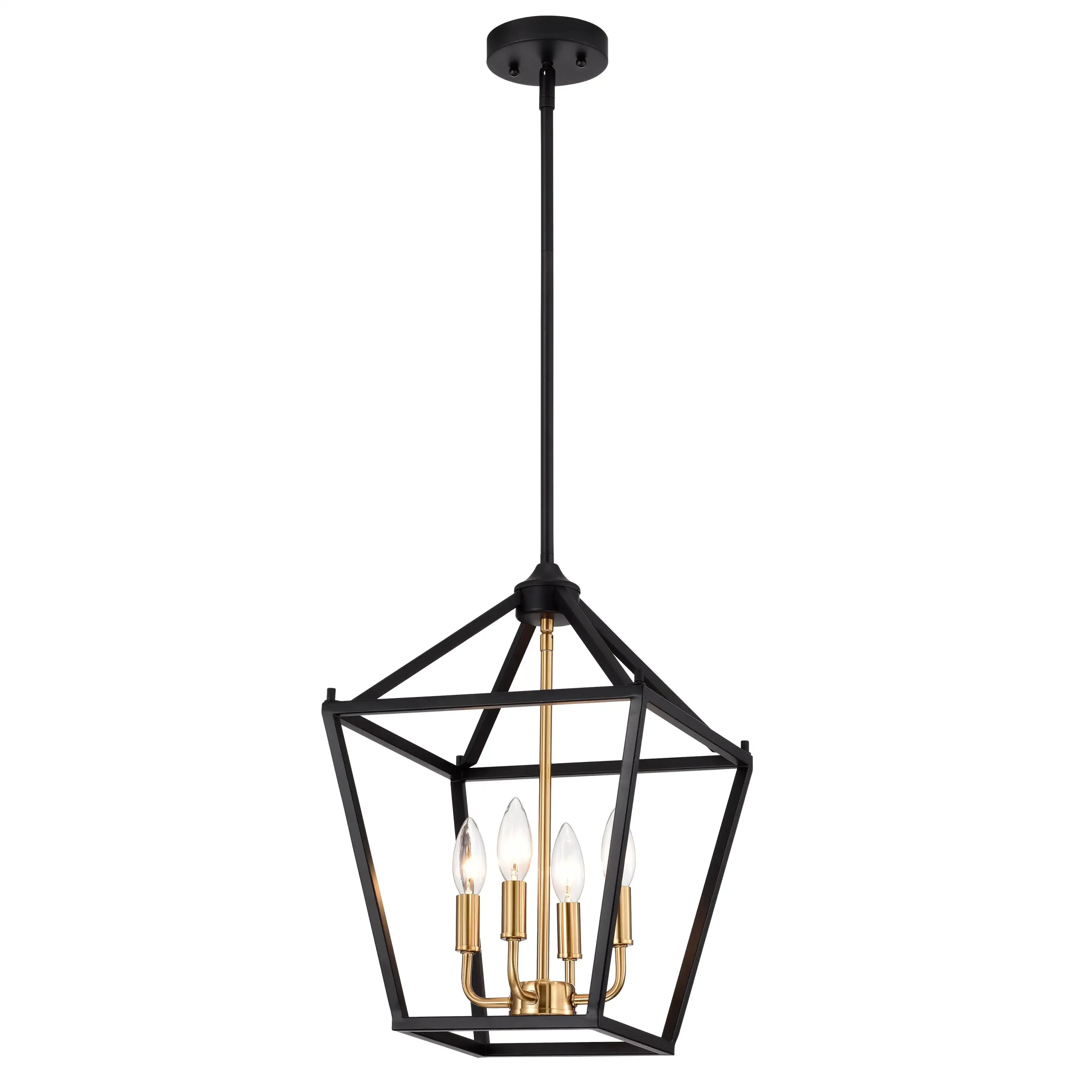 IRONCLAD Industrial 4 Light Textured Black Inverted Pendant Ceiling Fixture 12" Wide
