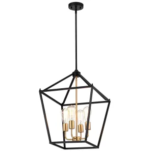 IRONCLAD Industrial 4 Light Textured Black Inverted Pendant Ceiling Fixture 16" Wide
