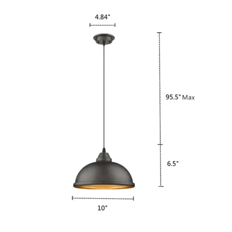 IRONCLAD Industrial-style 1 Light Rubbed Bronze Ceiling Mini Pendant 10" Wide