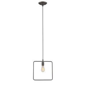 IRONCLAD Industrial-style 1 Light Rubbed Bronze Ceiling Mini Pendant 12" Wide