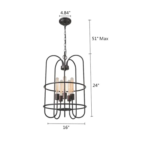 IRONCLAD Industrial-style 5 Light Rubbed Bronze Ceiling Pendant 16" Wide