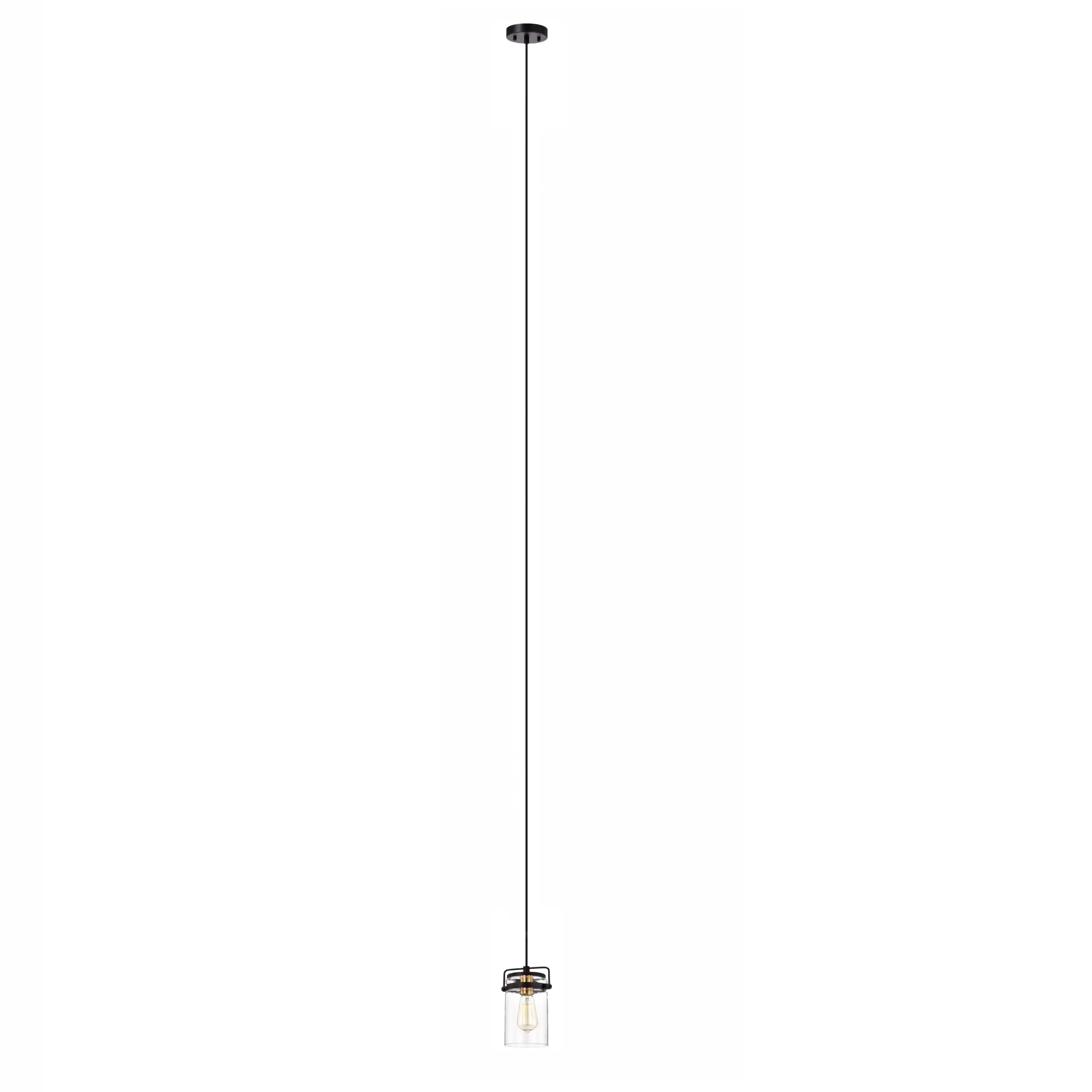 NOVA Transitional 1 Light Textured Black Mini Pendant Ceiling Fixture 6" Wide