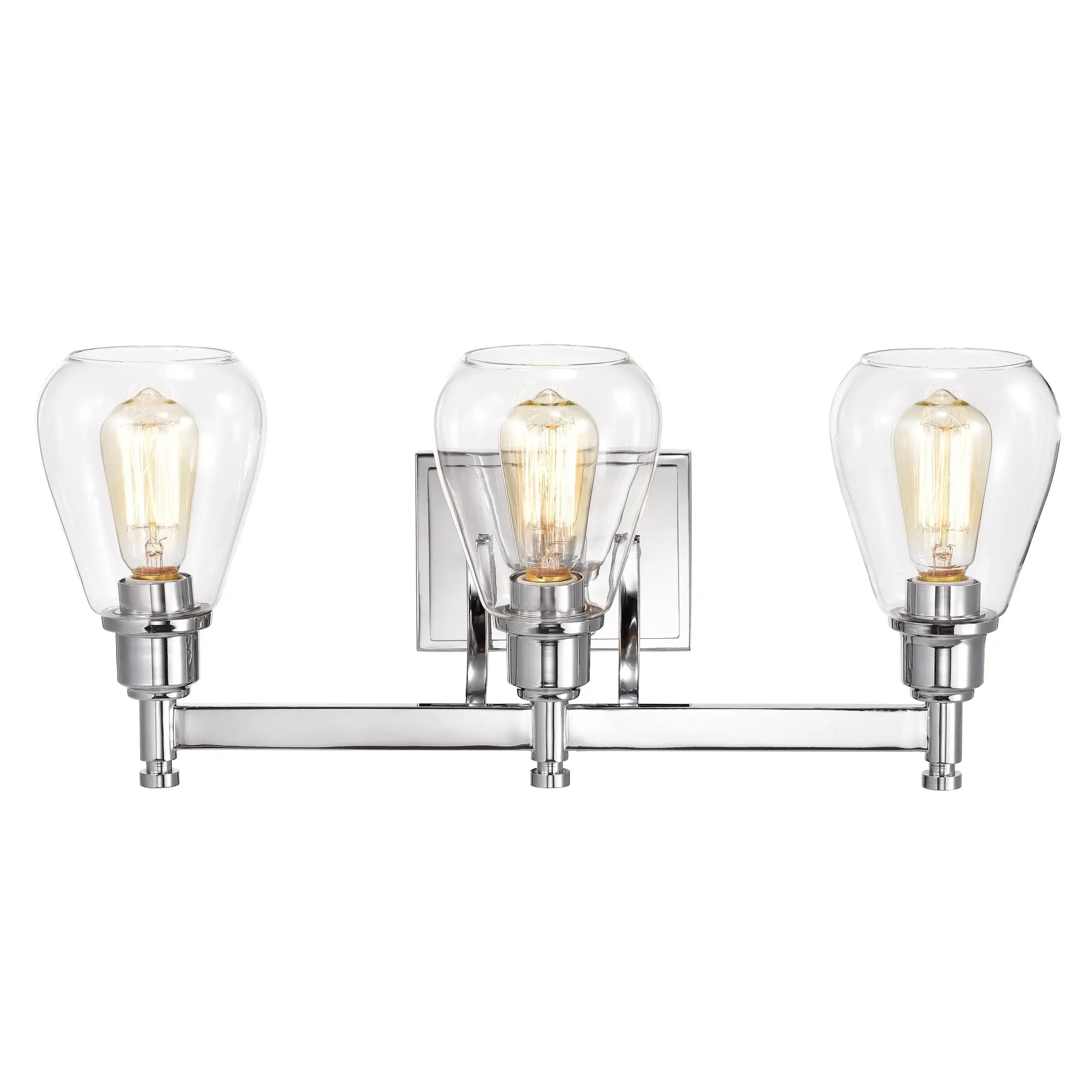 HUDSON Transitional 3 Light Chrome Bath Vanity Fixture 23" Wide