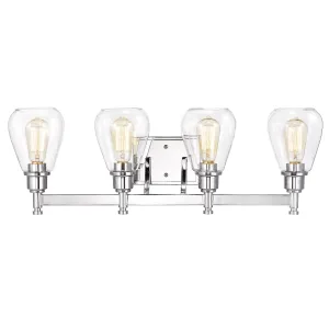 HUDSON Transitional 4 Light Chrome Bath Vanity Fixture 29" Wide