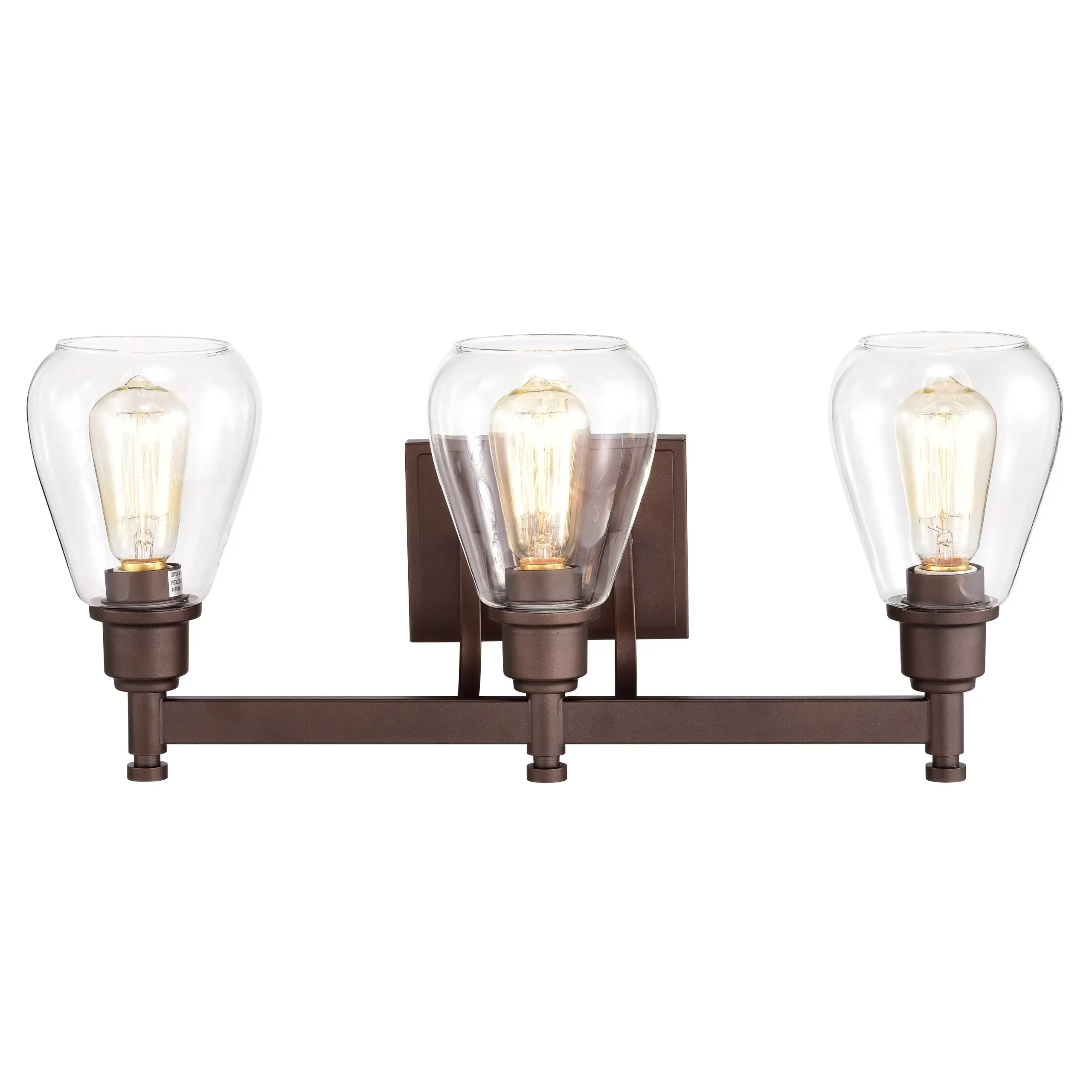 HUDSON Transitional 3 Light Oil Rubbed Bronze Bath Vanity Fixture 23" Wide