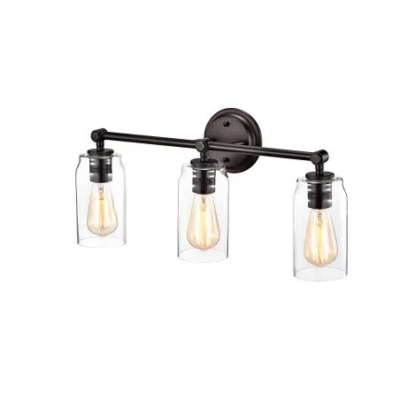 JOYCE Contemporary 3 Light Rubbed Bronze Bath Vanity Fixture 23" Width
