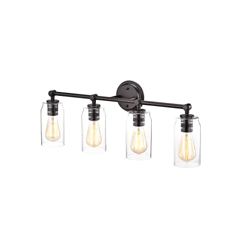 JOYCE Contemporary 4 Light Rubbed Bronze Bath Vanity Fixture 28" Width
