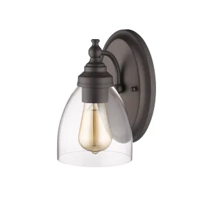 ELISSA Transitional 1 Light Rubbed Bronze Indoor Wall Sconce 6" Wide