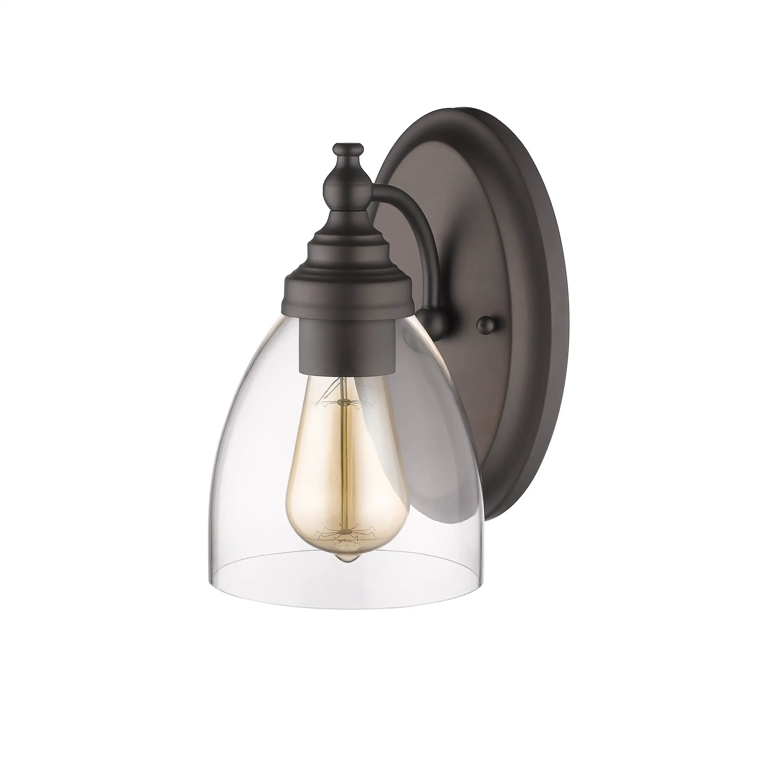 ELISSA Transitional 1 Light Rubbed Bronze Indoor Wall Sconce 6" Wide