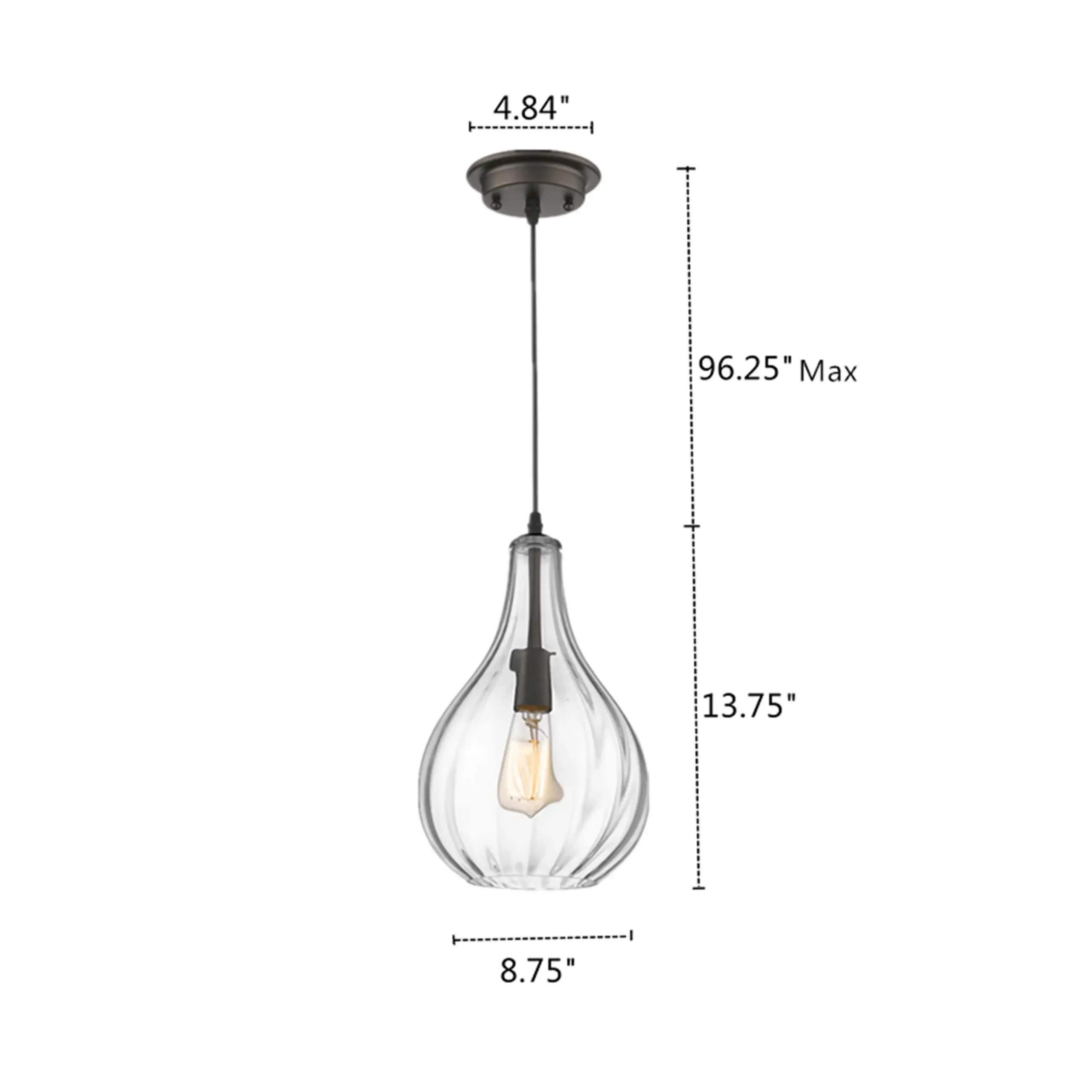 SAVANNAH Transitional 1 Light Rubbed Bronze Ceiling Mini Pendant 9" Wide