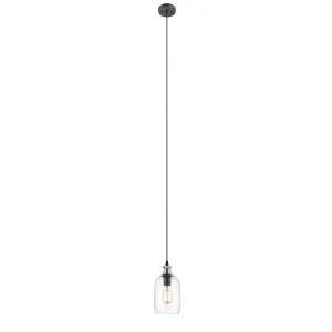 ATHENA Transitional 1 Light Rubbed Bronze Mini Ceiling Pendant 5.5" Wide