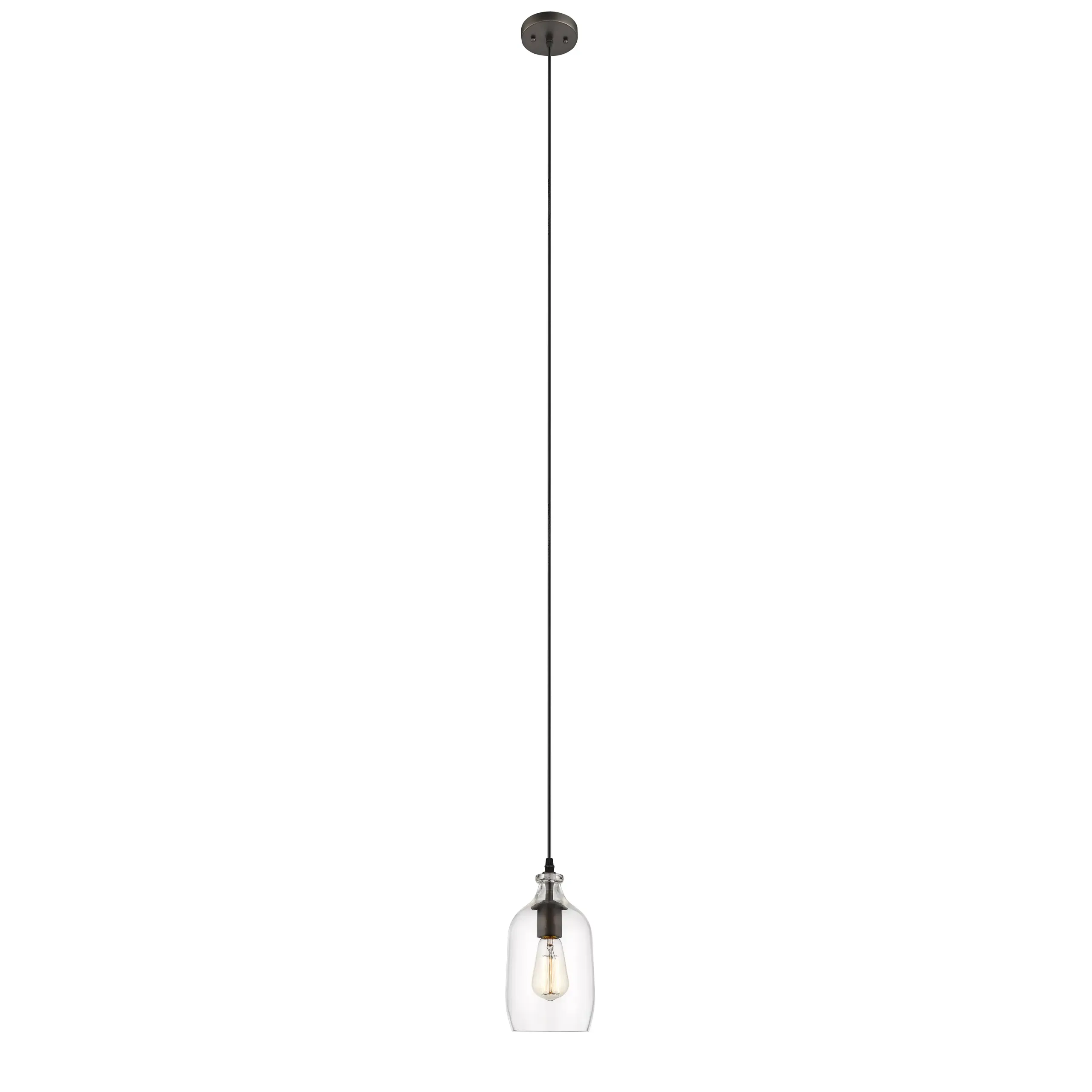 ATHENA Transitional 1 Light Rubbed Bronze Mini Ceiling Pendant 5.5" Wide