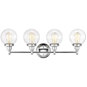 MILO Transitional 4 Light Chrome Bath Vanity Fixture 30" Wide