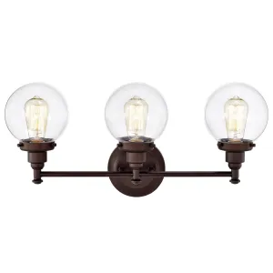 MILO Transitional 3 Light Oil Rubbed Bronze Bath Vanity Fixture 24" Wide