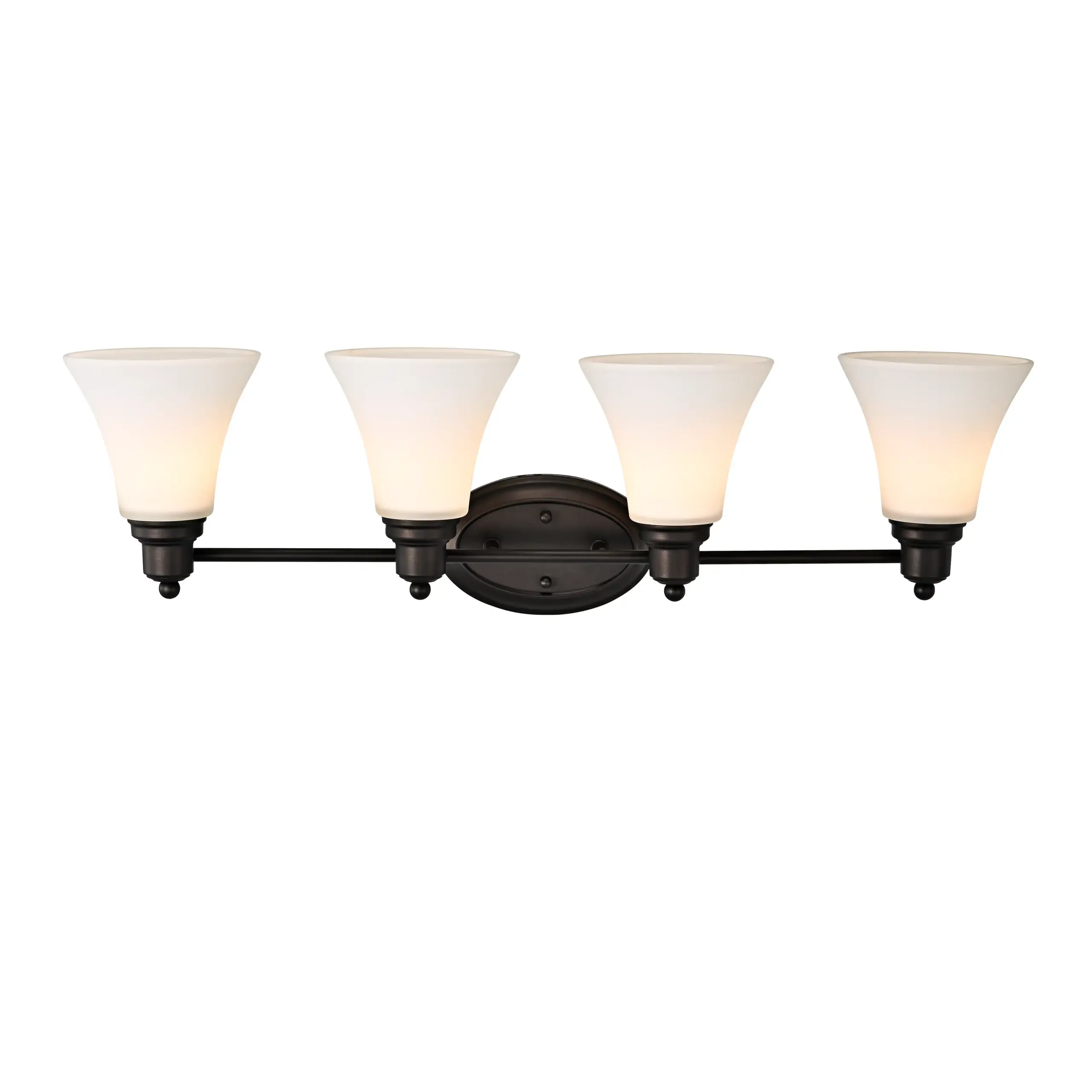 JANET Contemporary 4 Light Rubbed Bronze Bath Vanity Fixture 30" Width