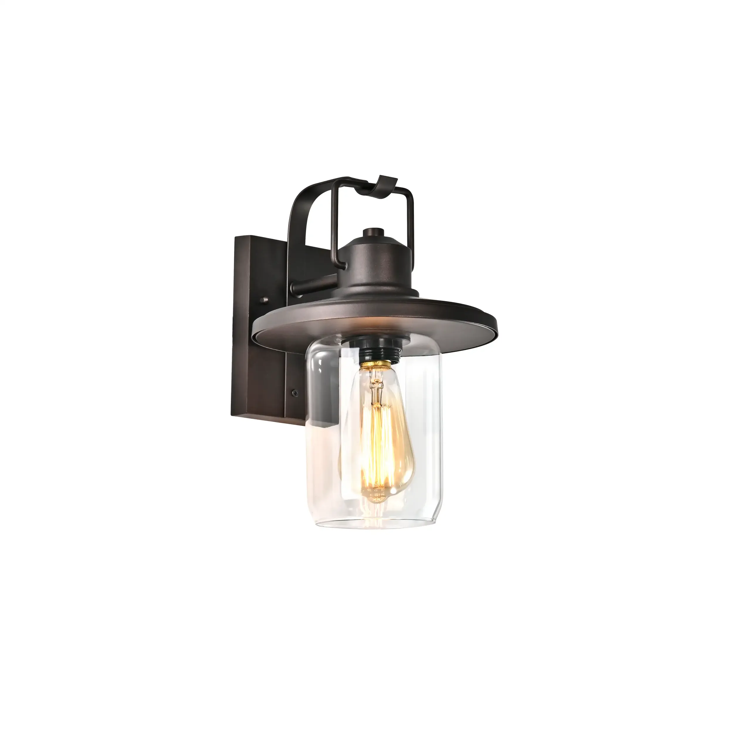 CHRISTOPHER Transitional 1 Light Rubbed Bronze Outdoor Wall Sconce 12" Height