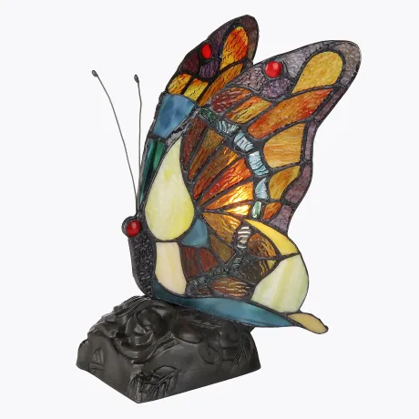 JACY 2 Tiffany-style 1 Light Butterfly Accent Table Lamp 9.5" Tall