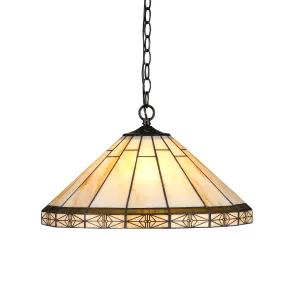 BELLE Tiffany-style 2 Light Mission Ceiling Pendent 18" Shade