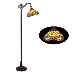 ANISOPTERA PURITY 1 Light Antique Dark Bronze Finish Reading Floor Lamp 11" Shade