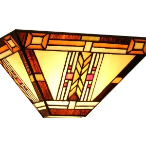 GODE Tiffany-style 1 Light Mission Wall Sconce 12" Wide