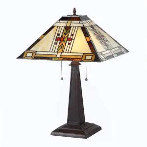 Tiffany-style 2 Light Mission Table Lamp 16" Shade