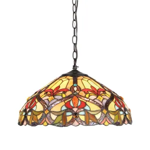 BYRON Tiffany-style 2 Light Victorian Ceiling Pendant Fixture 18" Shade