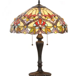 BYRON Tiffany-style 2 Light Victorian Table Lamp 18" Shade
