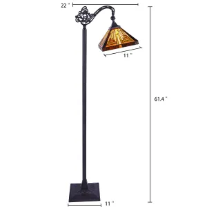 INNES Tiffany-style 1 Light Reading Floor Lamp 11" Wide