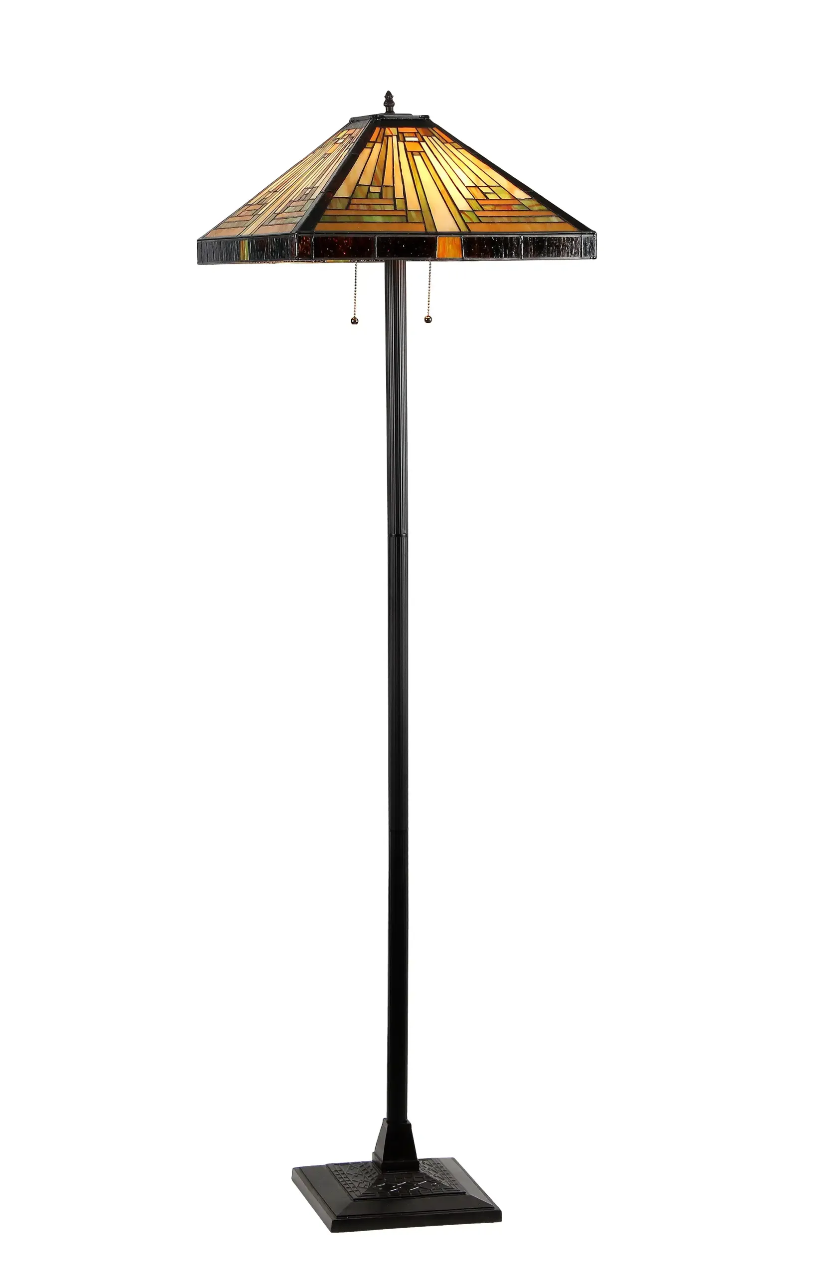 INNES Tiffany-style 2 Light Mission Floor Lamp 18" Shade