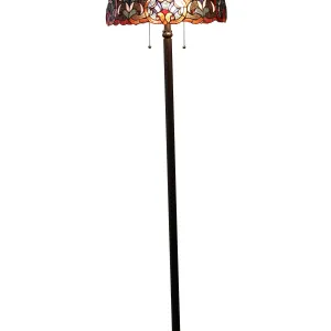 SADIE Tiffany-style 2 Light Victorian Floor Lamp 18" Shade