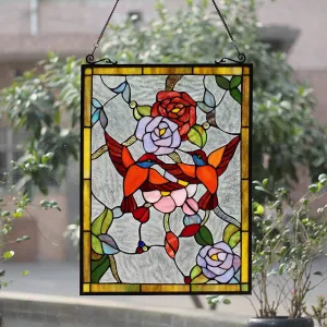 SERENADE Tiffany-style Animal Design Window Panel 18" x 25"