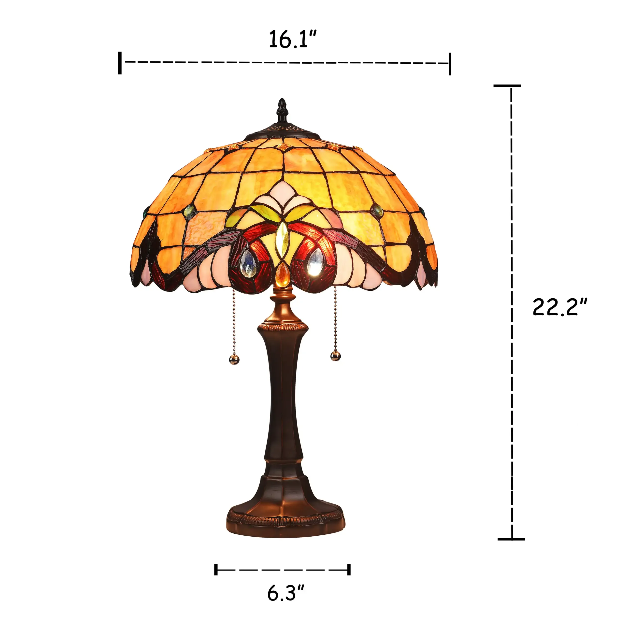 ANNA Victorian 2 Light Dark Bronze Table Lamp 16" Wide