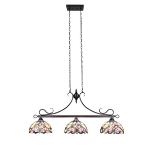 GRENVILLE Victorian-Style Dark Bronze 3 Light Island Pendant 47" Wide