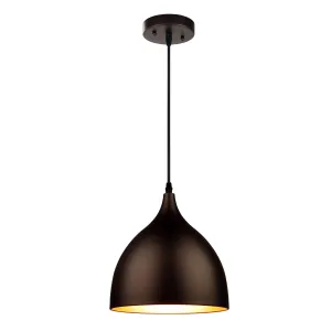 WALTER Industrial 1 Light Textured Black Mini Pendant Ceiling Fixture 10" Wide