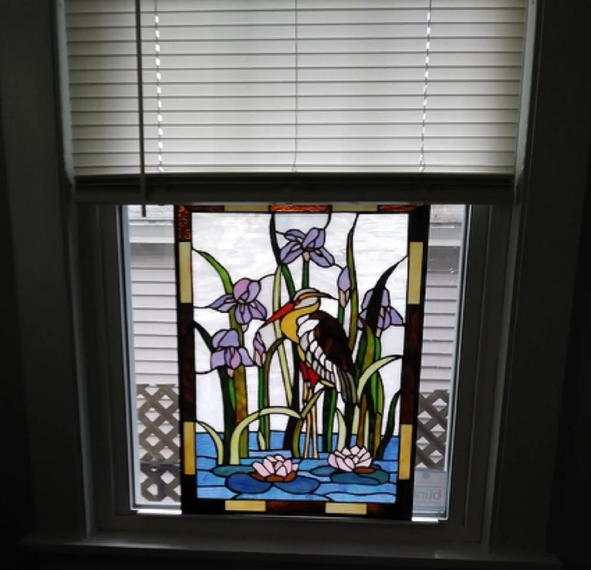 CRANE Tiffany-style Animal Window Panel 24" Height